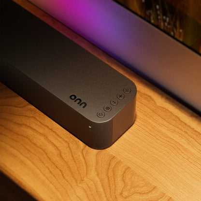 20 Inch Bluetooth 2.0 Channel Soundbar with Multi-Color LED Lighting, Black