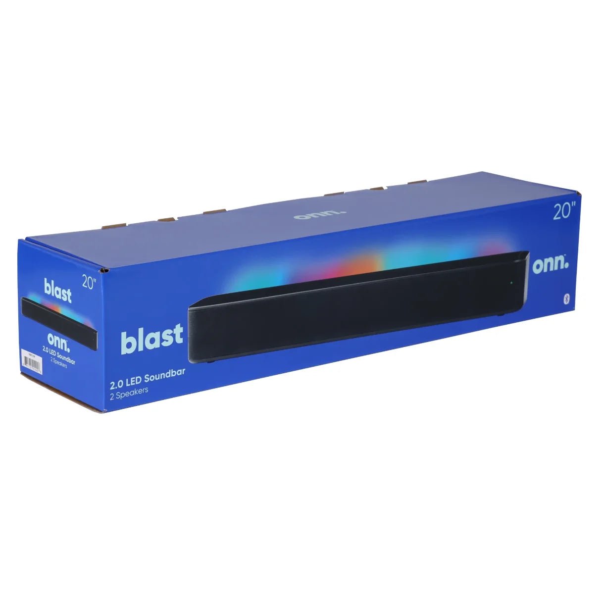 20 Inch Bluetooth 2.0 Channel Soundbar with Multi-Color LED Lighting, Black