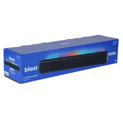 20 Inch Bluetooth 2.0 Channel Soundbar with Multi-Color LED Lighting, Black