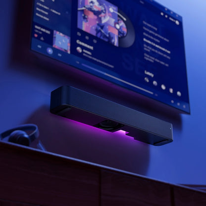 20 Inch Bluetooth 2.0 Channel Soundbar with Multi-Color LED Lighting, Black