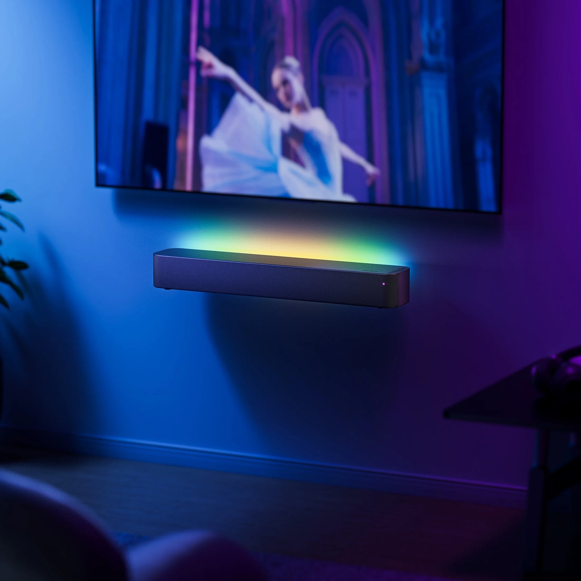 20 Inch Bluetooth 2.0 Channel Soundbar with Multi-Color LED Lighting, Black